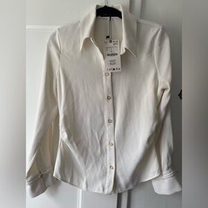 Zara White Button Down Shirt